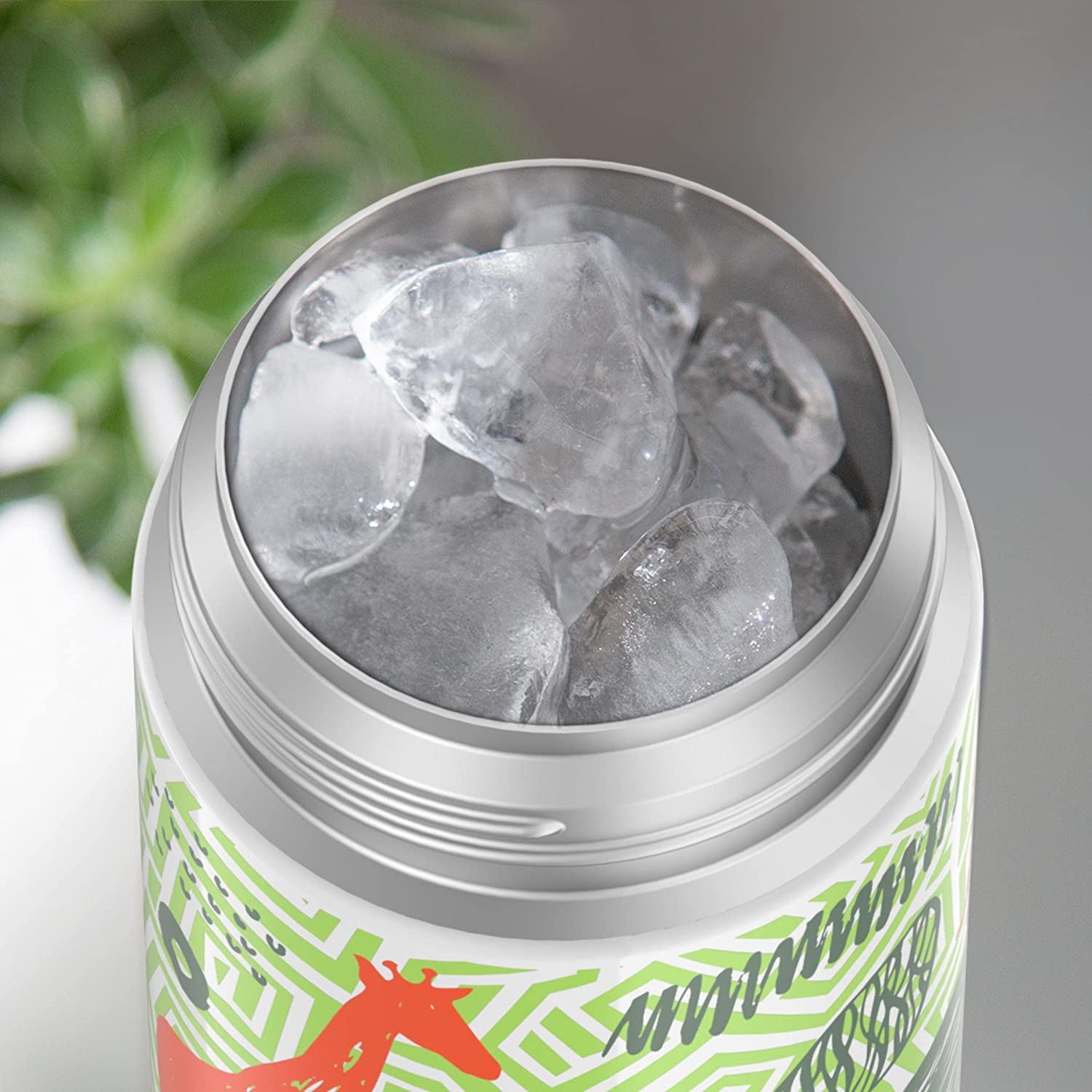 กระติกดูดน้ำแตนเลสหุ้มฉนวนสุญญากาศยี่ห้อ Thermos ของแท้ขนาด 12 ออนซ์ ลาย Jungle Kingdom ราคา 990 - บาท