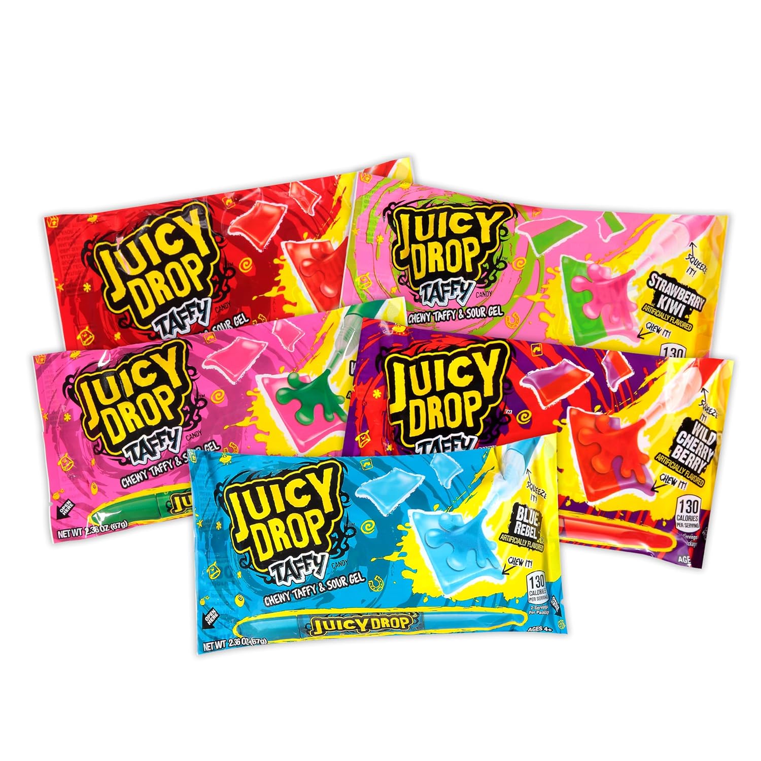 New กัมมี่ยอดฮิต นำเข้า🇺🇸 Juicy Drop Taffy Variety Pack เคี้ยวหนึบรสหวานพร้อมปากกาเจลเปรี้ยว 2.36 ออนซ์ ราคา 250 บาท/ซอง