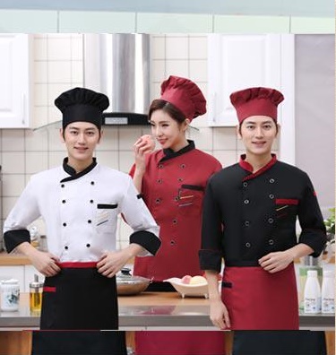 C6203004 เสื้อเชฟ เสื้อพ่อครัว เสื้อแม่ครัว เสื้อพนักงานทำอาหาร เสื้อกุ๊ก แขนยาว สีภาพ M-3XL C6203004 ตัว