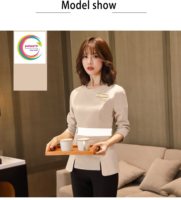 ชุดพนักงานนวดสปา ชุดพนักงานเสริมสวย ชุดทำงาน ชุดสูท สีภาพ S-3XL SK6411012 ชุด