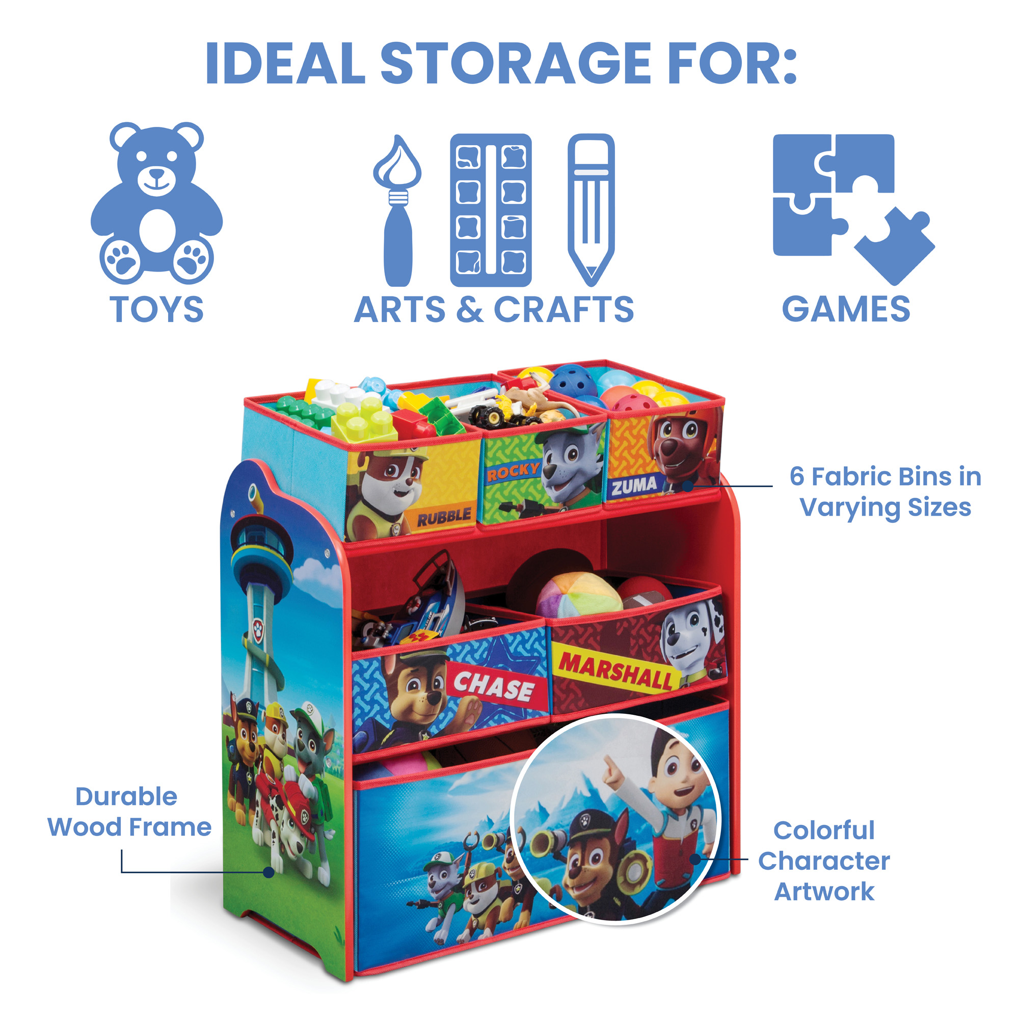 ชั้นเก็บของ ลาย Paw Patrol Nick Jr. PAW Patrol Multi-Bin Toy Organizer by Delta Children