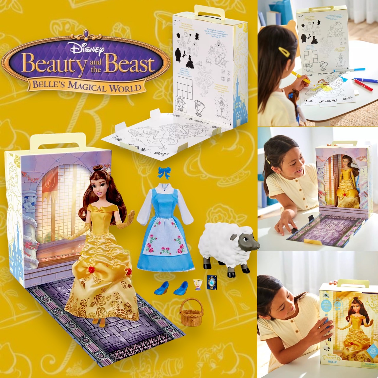 นำเข้า 🇺🇸 เซ็ทตุ๊กตาเบล และกิจกรรมระบายสีBelle Disney Story Doll – Beauty and the Beast 11" ราคา 1,590 บาท