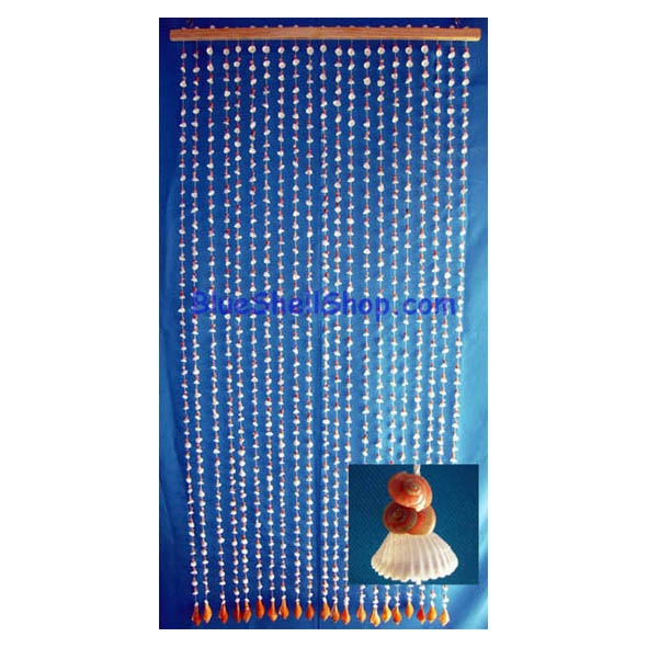 ม่านประตูเต็มลายหัวใจสองชั้นนอกขาวในเชลล์สี