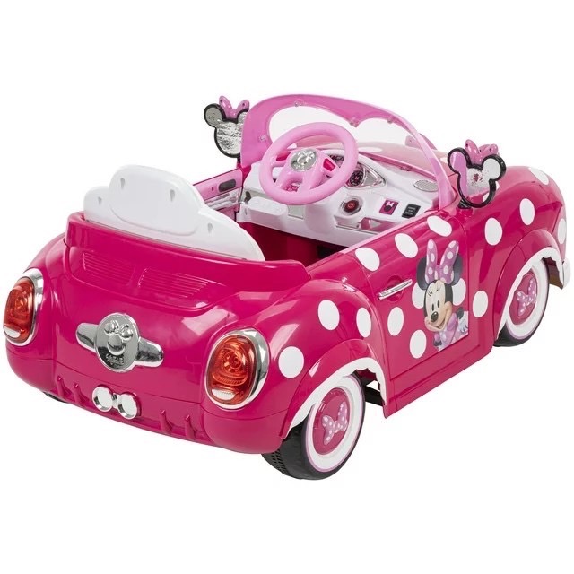 นำเข้า🇺🇸 รถแบตมินนี่เมาส์คันใหญ่ Disney Minnie Mouse Convertible Car 6 Volts Electric Ride-on, for Children Ages 3+ years, by Huffy ราคา 12,900 บาท