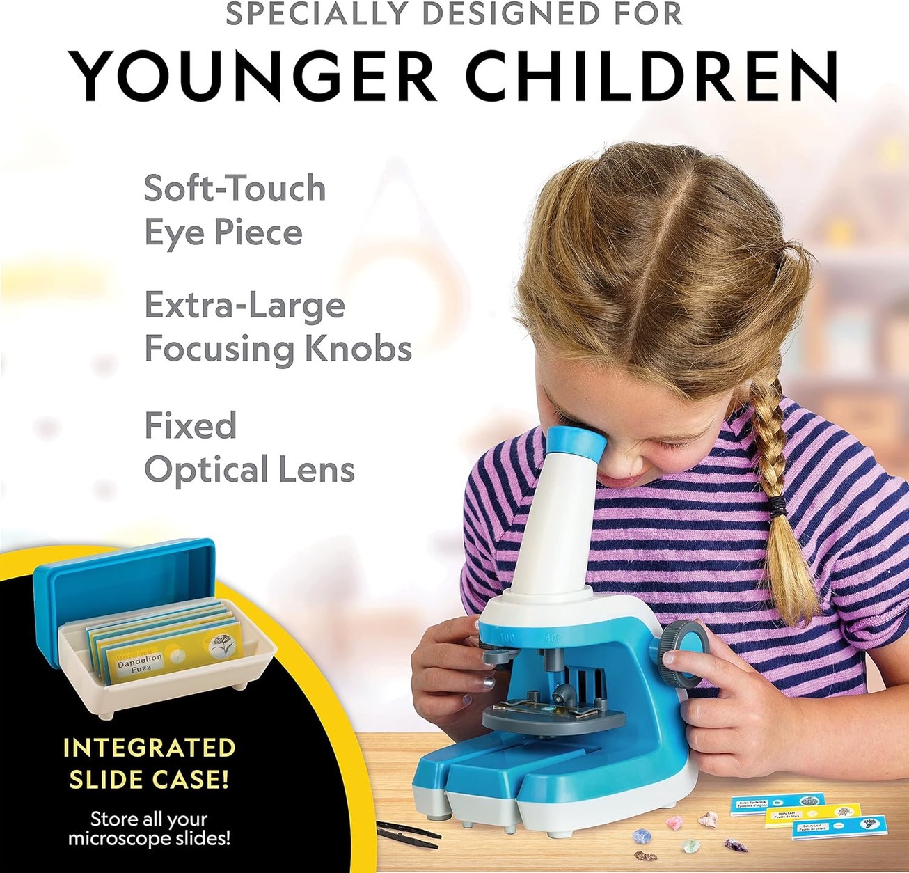 NEW 🔥นำเข้า🇺🇸 🔬NATIONAL GEOGRAPHIC Microscope for Kids - กล้องจุลทรรศน์สำหรับเด็กที่ใช้งานง่าย ซูมได้สูงสุด 400 เท่า ราคา 3,590 บาท 🌿🪨