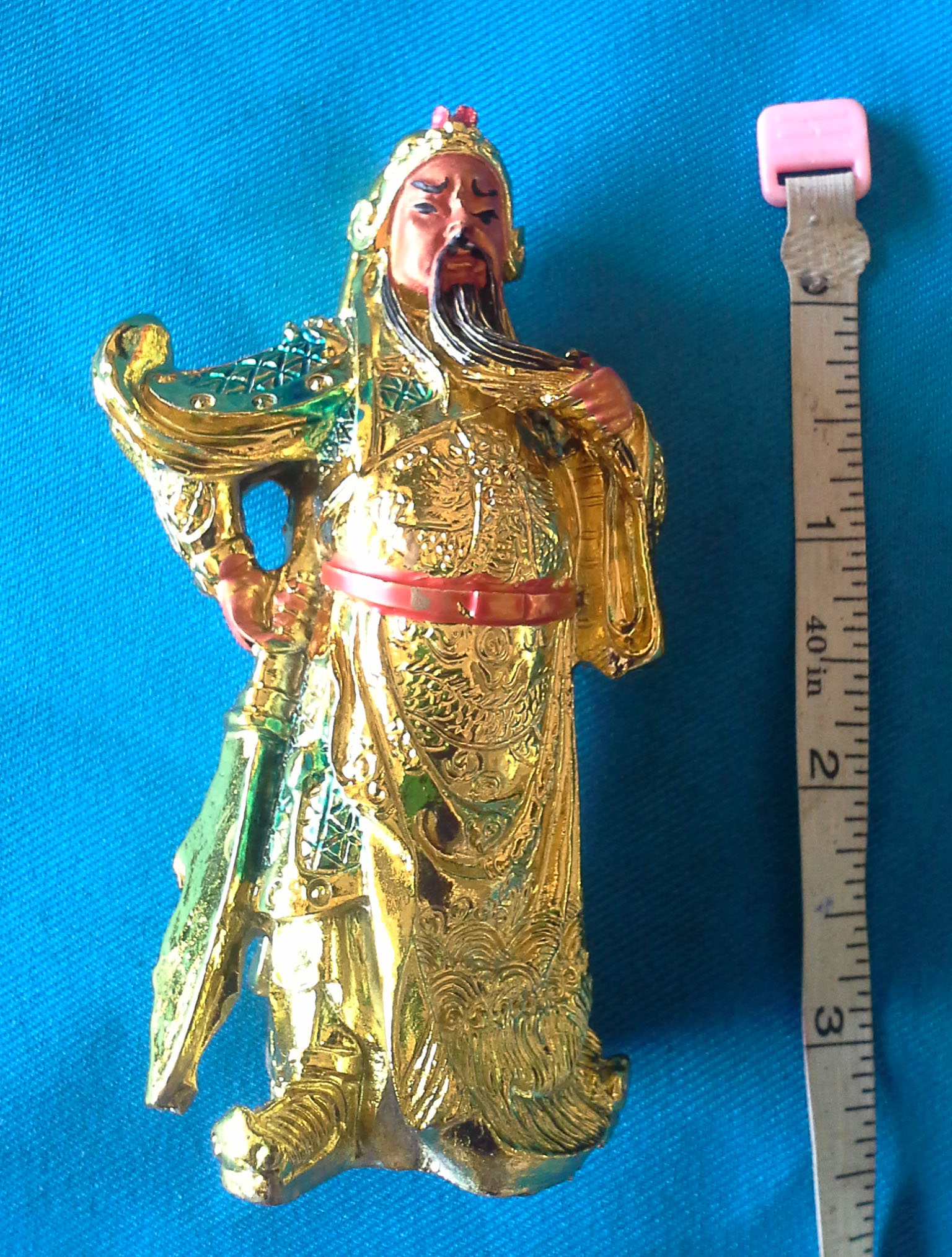 เรซิ่นทององค์เทพเจ้ากวนอูถือดาบ ส่งฟรี