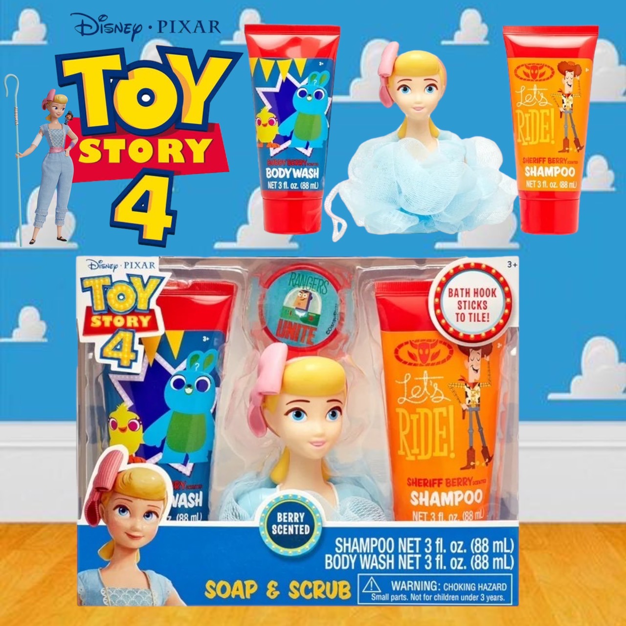 นำเข้า🇺🇸 เซ็ทอาบน้ำDisney Pixar Toy Story 4 4-Piece Soap and Scrub Body Wash and Shampoo Set , ราคา 590 บาท