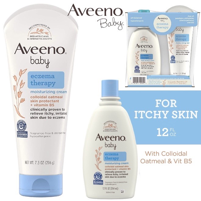 ครีมบำรุงผิวเด็ก Aveeno Baby Eczema Therapy Moisturizing Cream with Natural Oatmeal, 7.3 ออนซ์