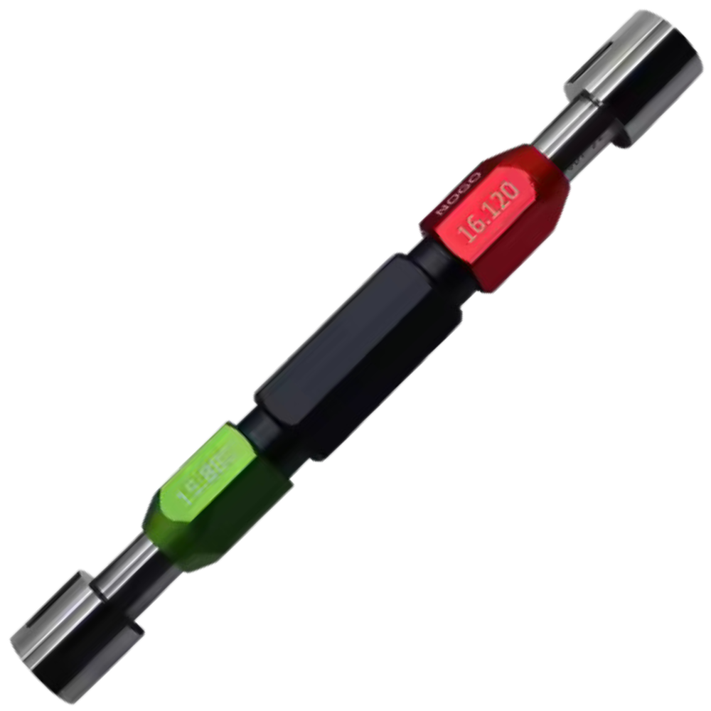 φ14.376(+0.3/0) ปลั๊กเกจวัดงานกลมขนาด14.376มิลลิเมตร,Spacial plug gauge,Go:φ14.376mm,NoGo:φ14.684(0,-0.016),M16x1.5-6H,with red/green handle