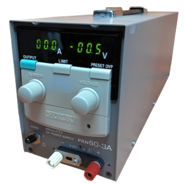 Kikusui รุ่นPAN60-3Aเครื่องแปลงไฟฟ้ากระแสสลับเป็นแรงดันไฟฟ้ากระแสตรง,High Reliability DC Power Supply(CV/CC),Output:0~60V/0~30A
