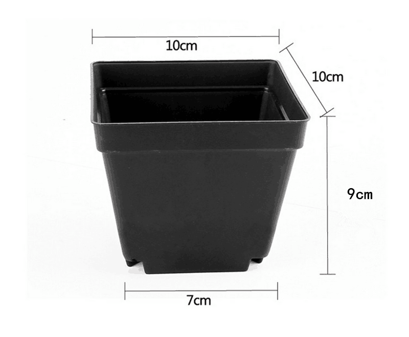 กระถางพลาสติกสี่เหลี่ยม - Square Pot 10x10 cm 7 กระถาง