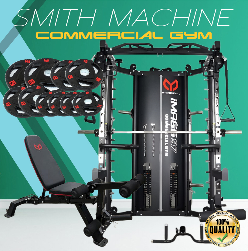 Smith Machine IMAGG 97 + ม้านั่ง819A + แผ่นน้ำหนัก50kg, สมิทแมชชีน