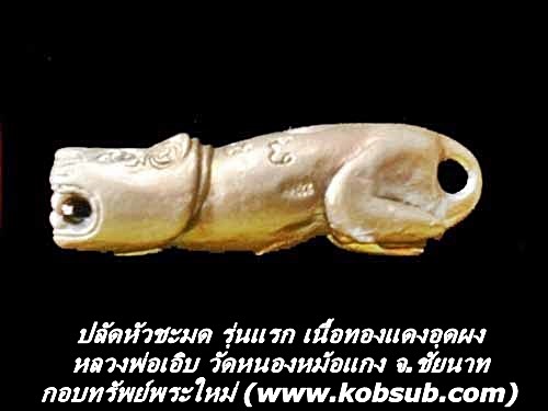 ปลัดหัวชะมด รุ่นแรก เนื้อทองแดงอุดผง หลวงพ่อเอิบ วัดหนองหม้อแกง