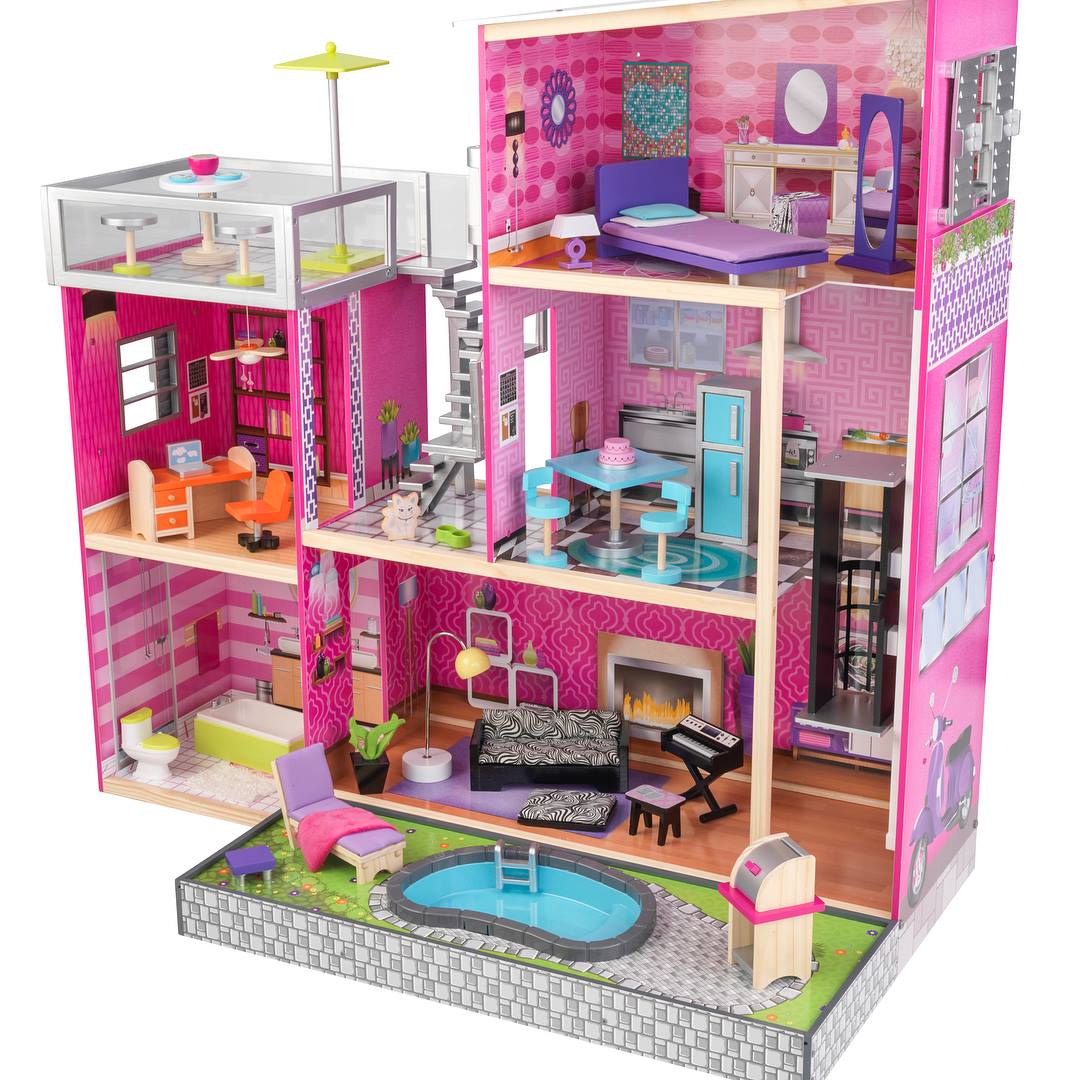 บ้านตุ๊กตา KidKraft Uptown Wooden Dollhouse With 35 Pieces of Furniture ราคา 14,000 บาท
