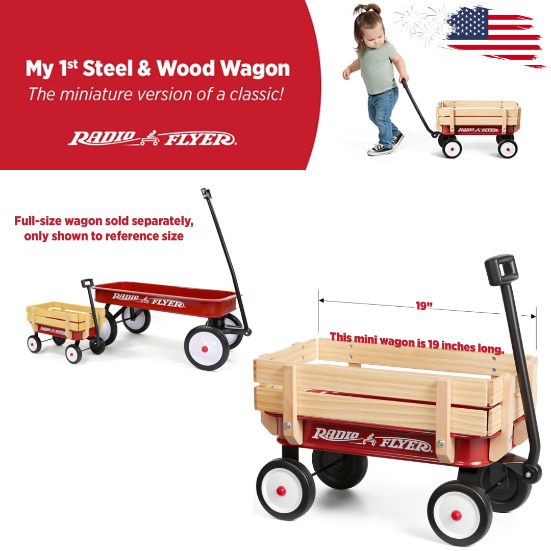 🔥นำเข้า🇺🇸 สนุกไปกับ Radio Flyer My 1st Steel & Wood Wagon สีแดงสดใส รถลากคลาสสิกสำหรับเด็ก เสริมสร้างจินตนาการและพัฒนา ราคาเพียง 2,590 บาท