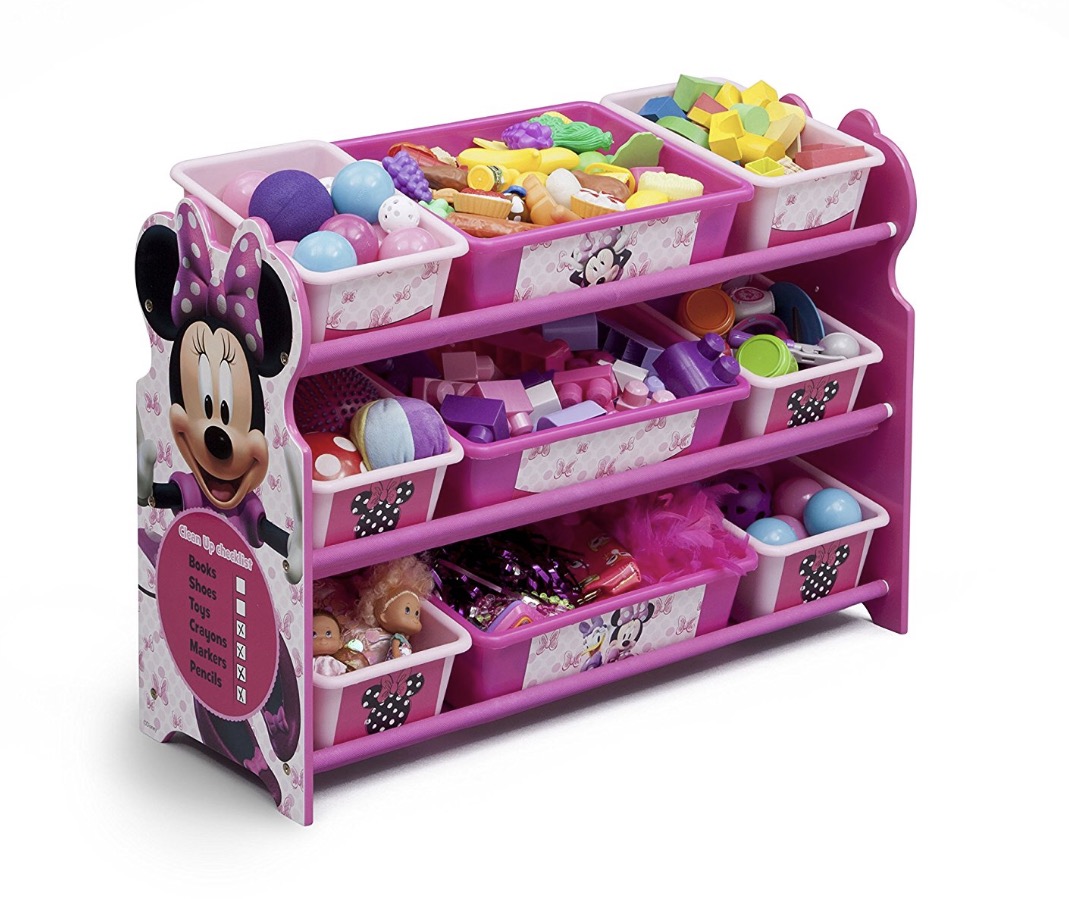 ชั้นเก็บของเด็กแบบกล่องพลาสติก 9 ช่อง หรูหรา ขนาดใหญ่ ลายมินนี่เม้าส์ ลิขสิทธิ์แท้จากอเมริกา Delta Children Disney Minnie Mouse Deluxe 9 Bin Organizer ราคา 3990 บาท