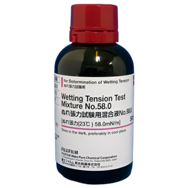 FujiFilmWako รหัสสินค้า NO.58.0-232-02041 น้ำยาทดสอบแรงตึงผิว, Wetting Tension Test Mixture for Determination of Wetting Tension NO.58.0,WAKO Cat.no. 232-02041,package:50mL