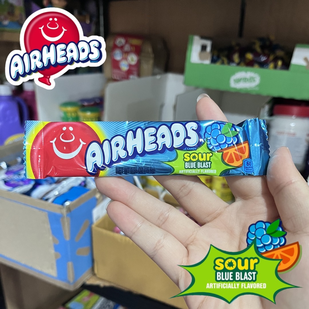 ยกกล่อง ‼ นำเข้า 🇺🇸 จี๊ดจ๊าดเต็มแท่ง! Airheads SOUR Bars กล่องรวม 60 แท่ง 3 รส เคี้ยวหนึบหนับ ราคา 1,190 บาท