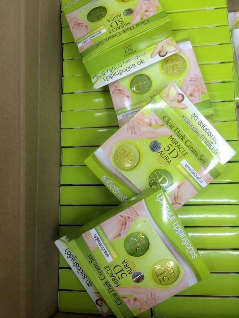 MIRACLE 5D AURA Clear Dark Cream Set ชุดระเบิดรักแร้ดำ ขาหนีบดำ