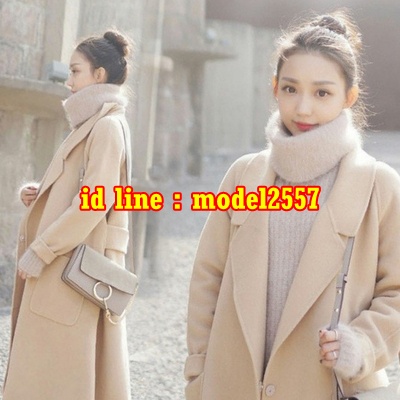 CW6110001 เสื้อโค้ทหนังกลับสีเทาแต่งขนสัตว์อบอุ่นมาก (พรีออเดอร์) เบจ S M L XL 2XL CW6110001 ตัว