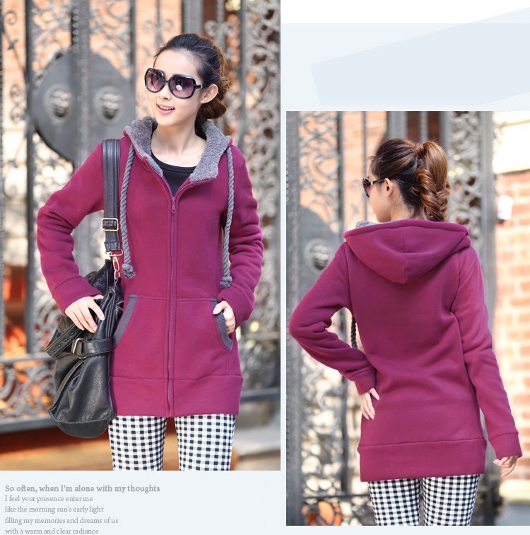 CW5705010 เสื้อกันหนาวเกาหลี มีฮูด ซิปหน้า อบอุ่นมาก (พร้อมส่ง) CW5705010 ตัว