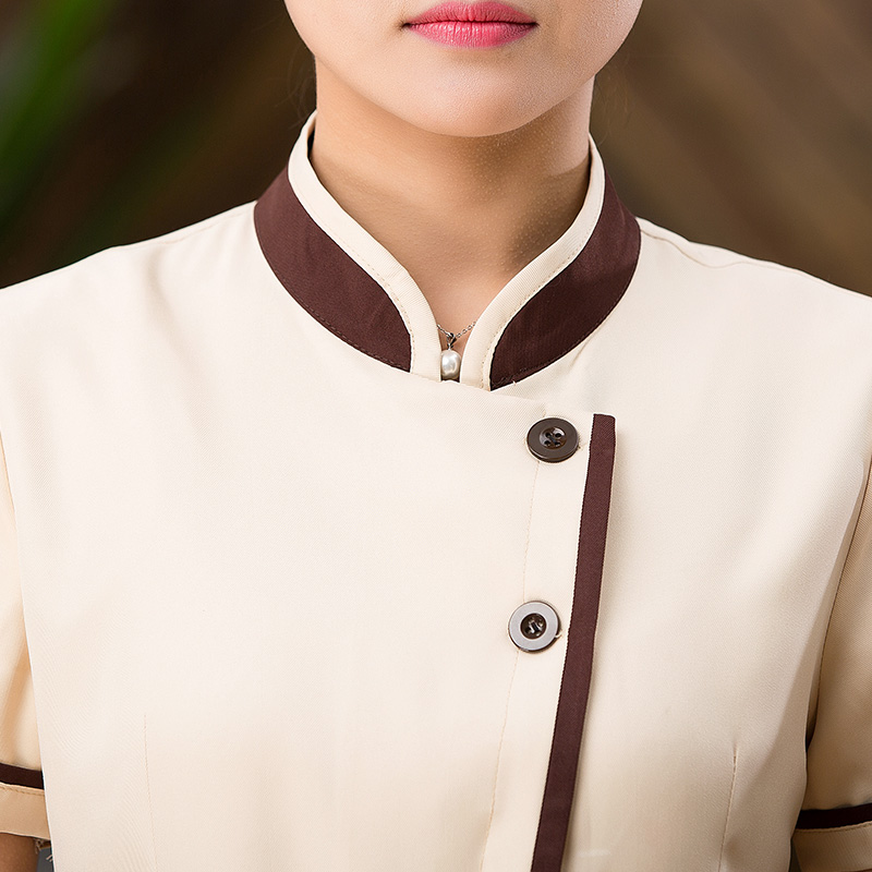 เสื้อพนักงานทำความสะอาด เสื้อแม่บ้าน เสื้อแม่บ้านโรงแรมรีสอร์ท เขียว น้ำตาลอ่อน แดง L-4XL SKU-02827 ตัว