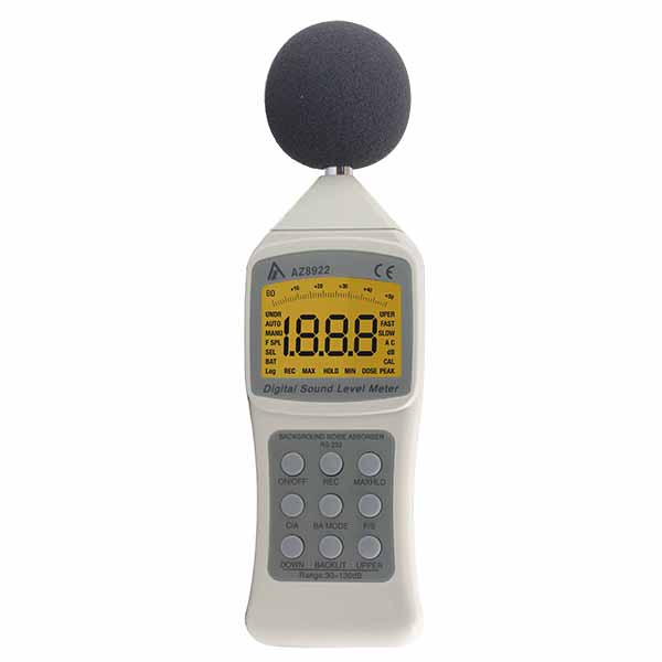 AZ Instrument รุ่น8922 Sound Level Meter-Backlight,Meas.range:A weight:30~130dB,C weight:35~130dB