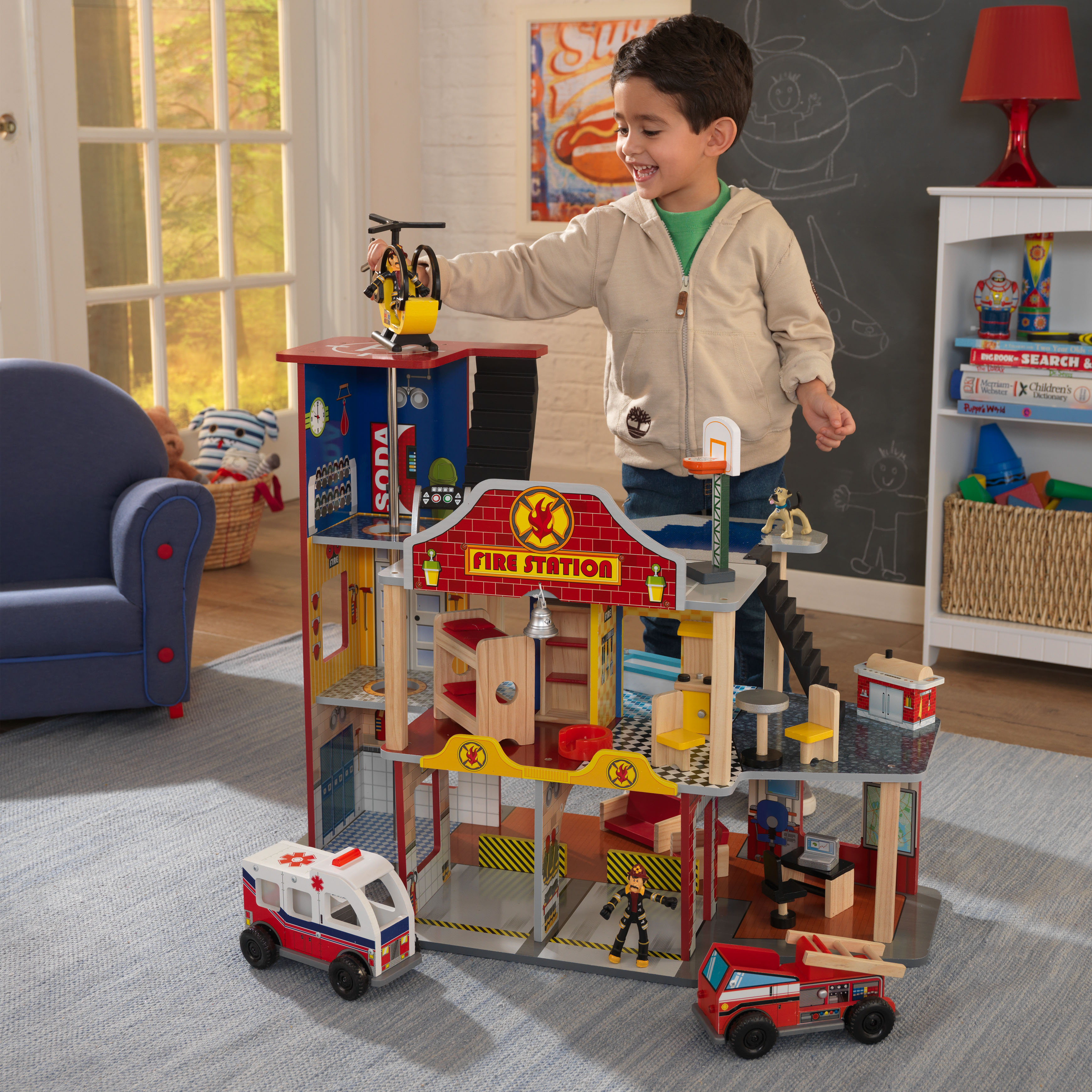 Kidkraft Deluxe Fire Rescue Set สถานี่ดับเพลิง กู้ภัยจำลองเซทใหญ่