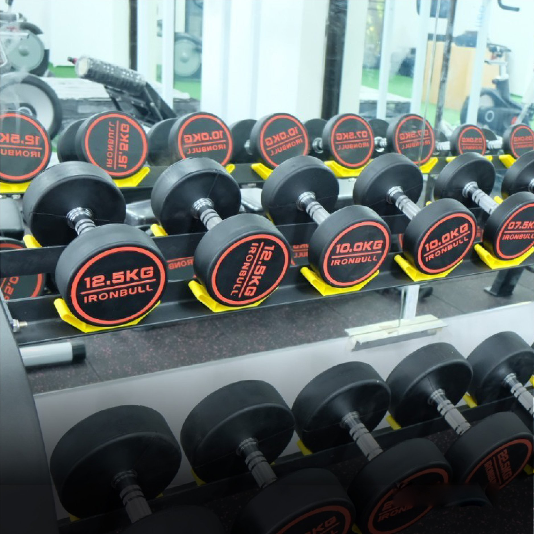 ดัมเบลยางพร้อมชั้นวาง 10 คู่ Commercial 2.5-25kg