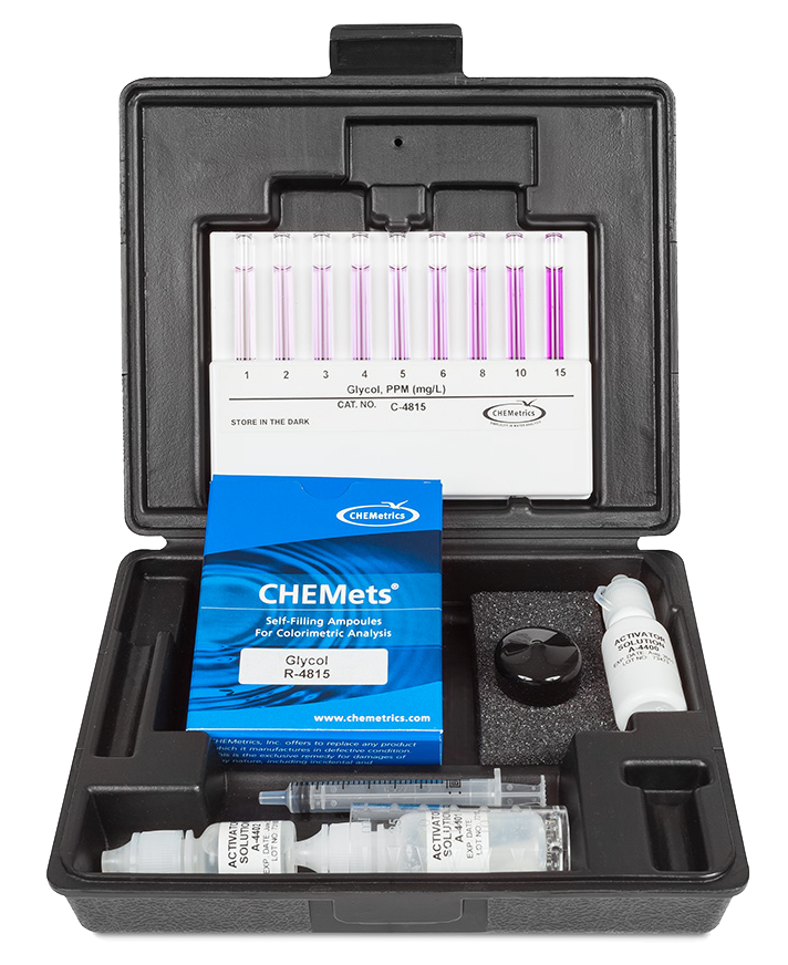 CHEMets รหัสสินค้าK-4815ชุดทดสอบคุณภาพน้ำค่าไกลคอล,Glycol Visual Kit,Meas.range:1～15&10～300ppm