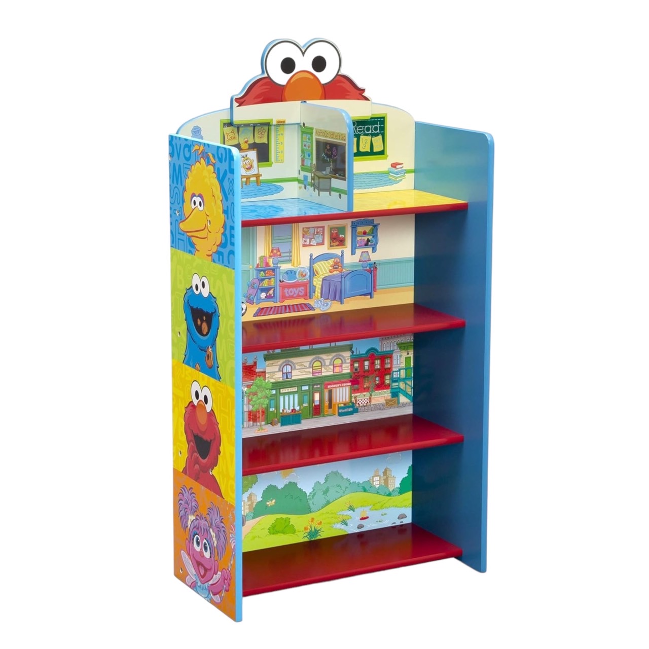 ชั้นวาง ลายเอลโม่Delta Children Wooden Playhouse 4-Shelf Bookcase for Kids, Sesame Street , ราคา 2,990 บาท