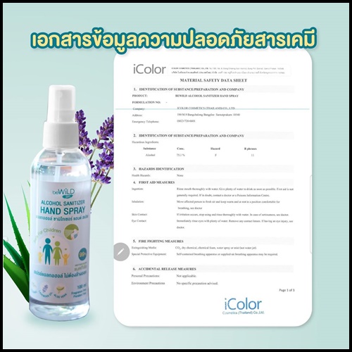 สเปรย์แอลกอฮอล์ Bewild Alcohol Sanitizer Hand Spray