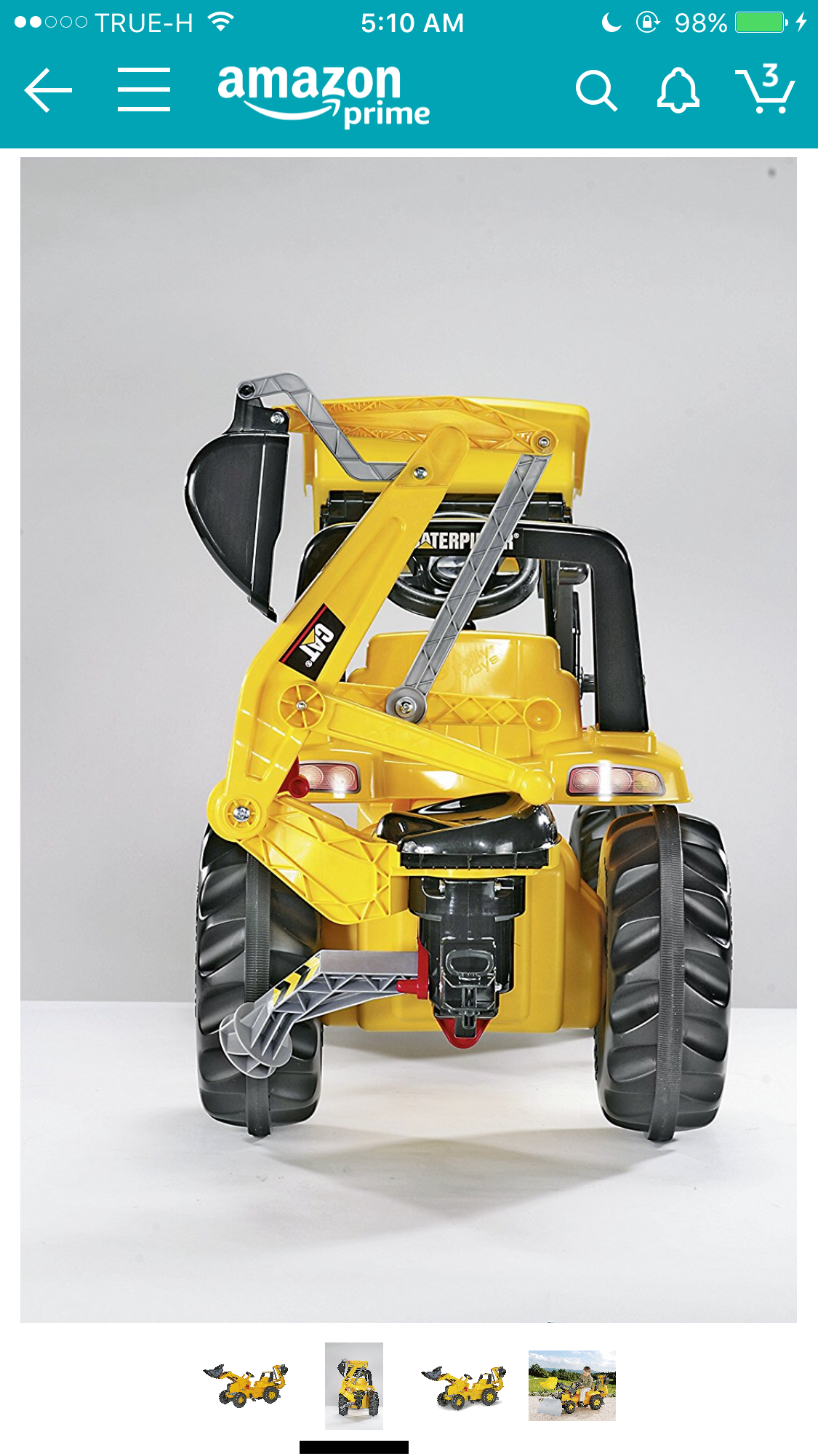 รถแทรกเตอร์ ตักดิน 2 หัว สามารถเล่นพร้อมกันได้2คน CAT Construction Pedal Tractor: Backhoe Loader (Front Loader and Excavator/Digger), Youth Ages 3+ สินค้าลิขสิทธิ์แท้ นำเข้าจาก USA