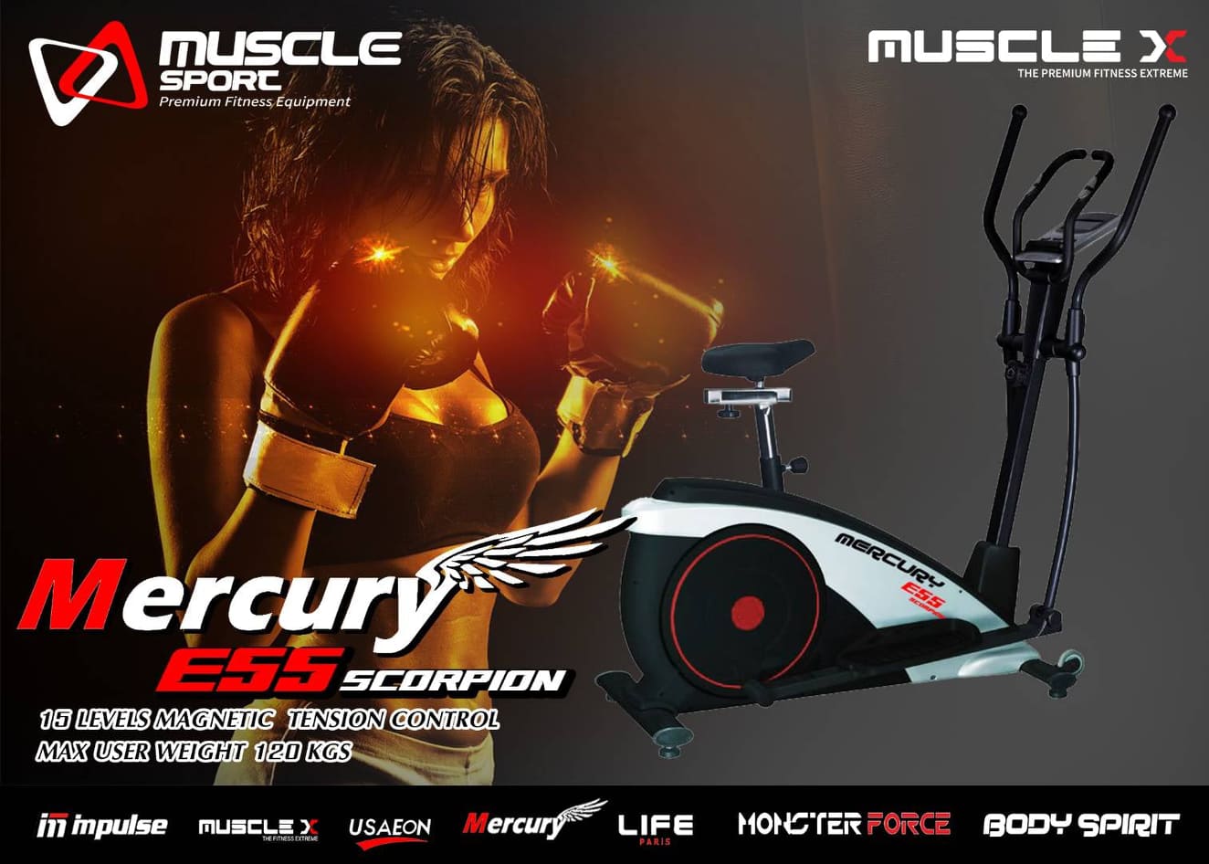 เครื่องเดินวงรี Mercury E55 Elliptical Trainer