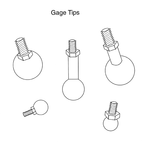 GAGE TIPS/SPHERICAL INDICATOR TIPS/SPHERICAL GAGE TIPS/BALL GAGE TIPS