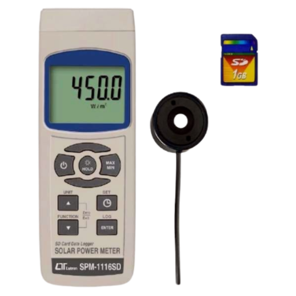 Lutron รุ่นSPM-1116SDเครื่องวัดและบันทึกค่าข้อมูลพลังงานแสงอาทิตย์,Solar power meter, SD Card