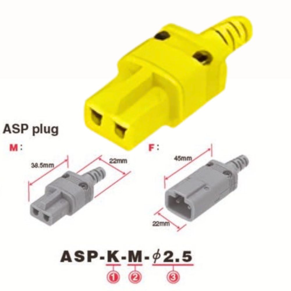 Anritsu รหัส ASP-K-M-5.4 ปลั๊กมาตรฐานชนิด ASP สำหรับโพรบวัดอุณหภูมิ,Yellow connector bushing diameter φ5.4,M shape