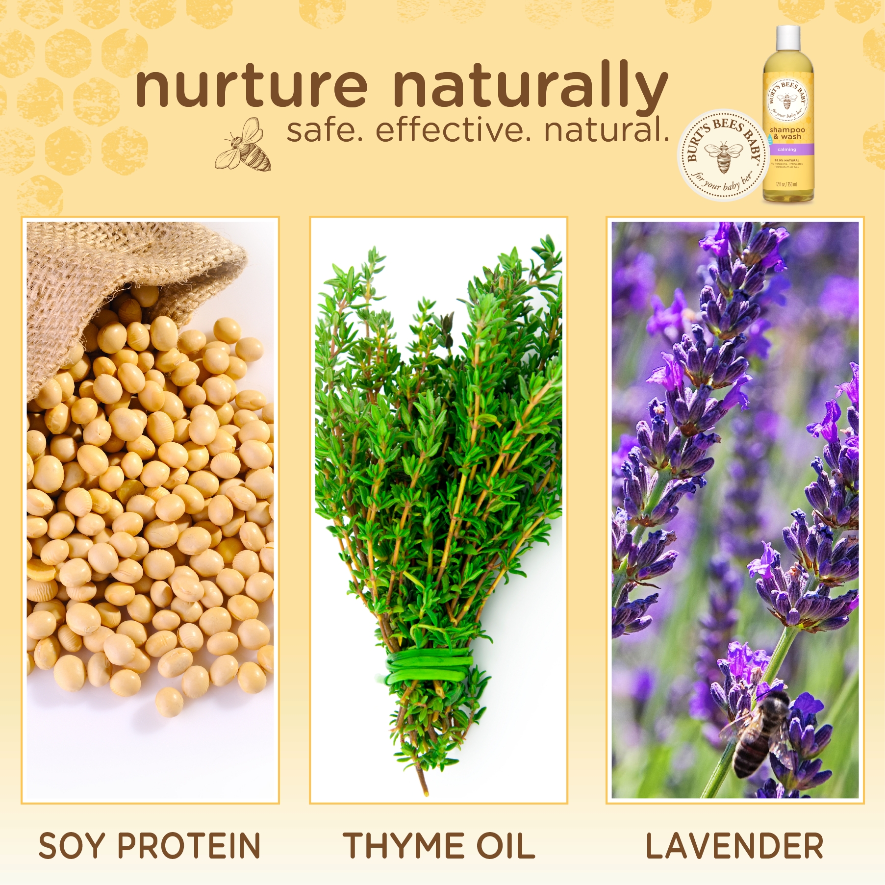 แชมพูผสมครีมอาบน้ำ แบบขวดปั้ม Burt's Bees Baby Shampoo & Wash, Calming & Tear Free, 21 fl oz