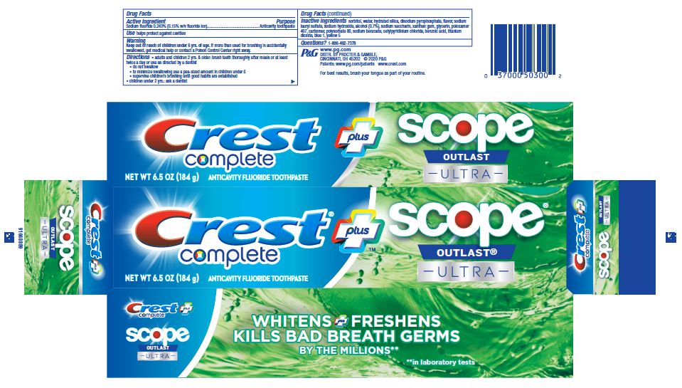 ยาสีฟัน CREST COMPLETE PLUS SCOPE OUTLAST ULTRA- sodium fluoride paste, dentifrice ราคา 320 บาท