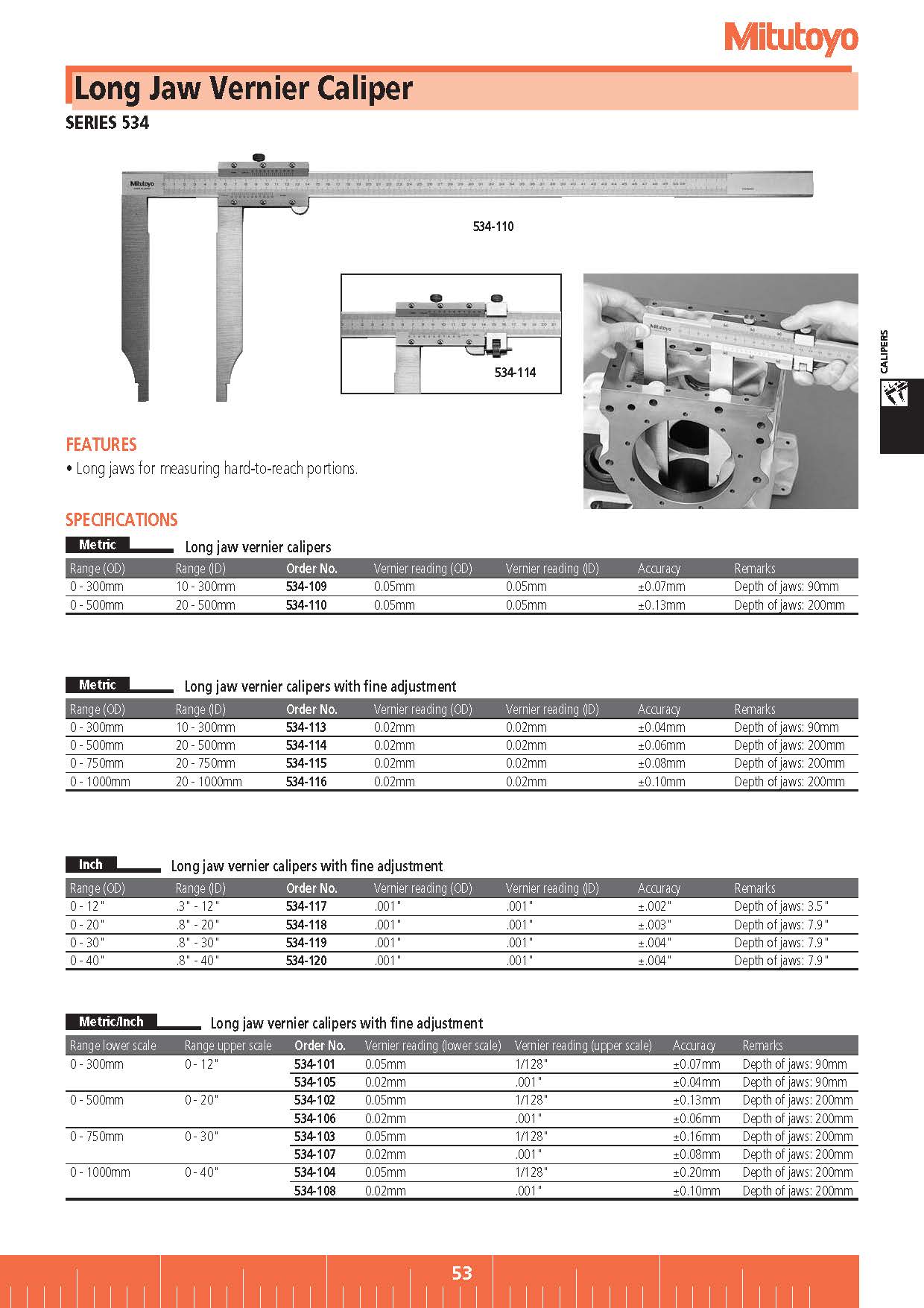Long Jaw Vernier Caliper SERIES 534