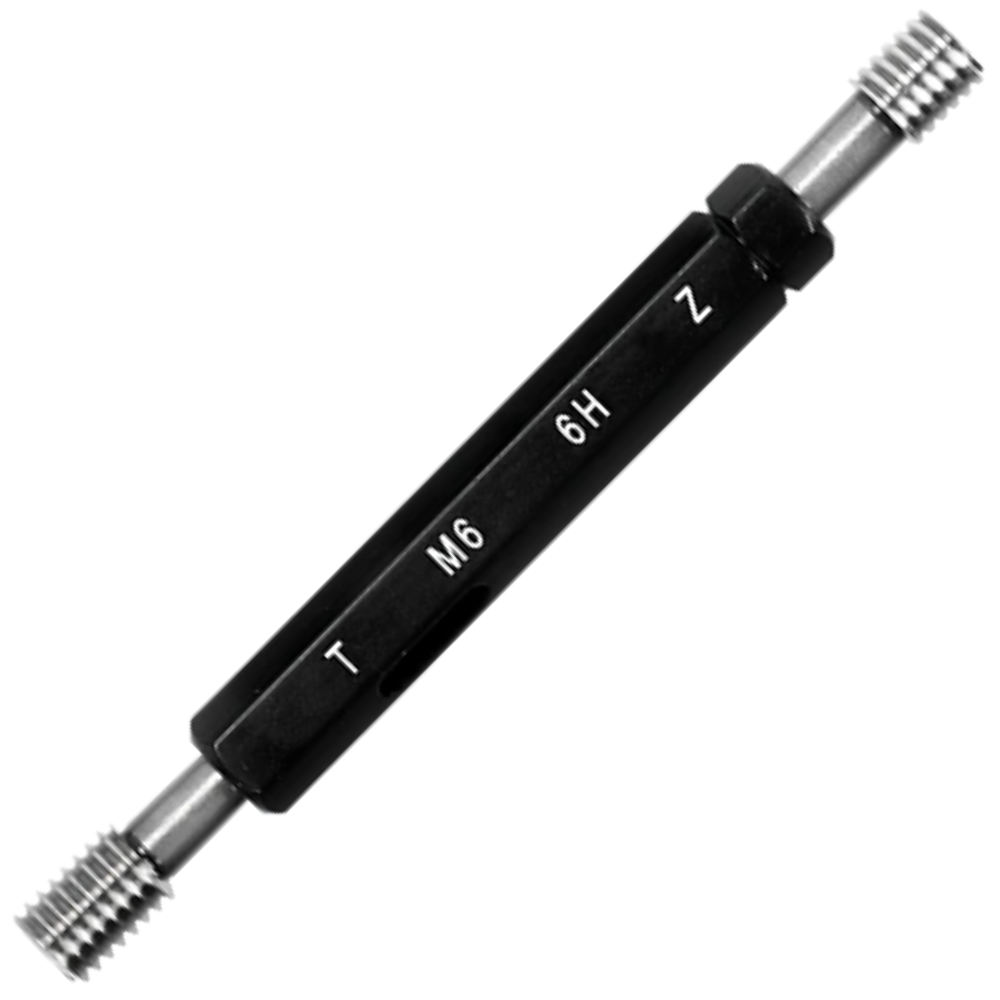 M6x0.75 -6H เกจวัดเกลียวในชนิดเกลียวเมตริกมาตรฐานสากล, Metric thread plug gauge,taperlock,(ISO standard,class-6H), M6x0.75-6H ,Go-NoGo set ,with inspection result