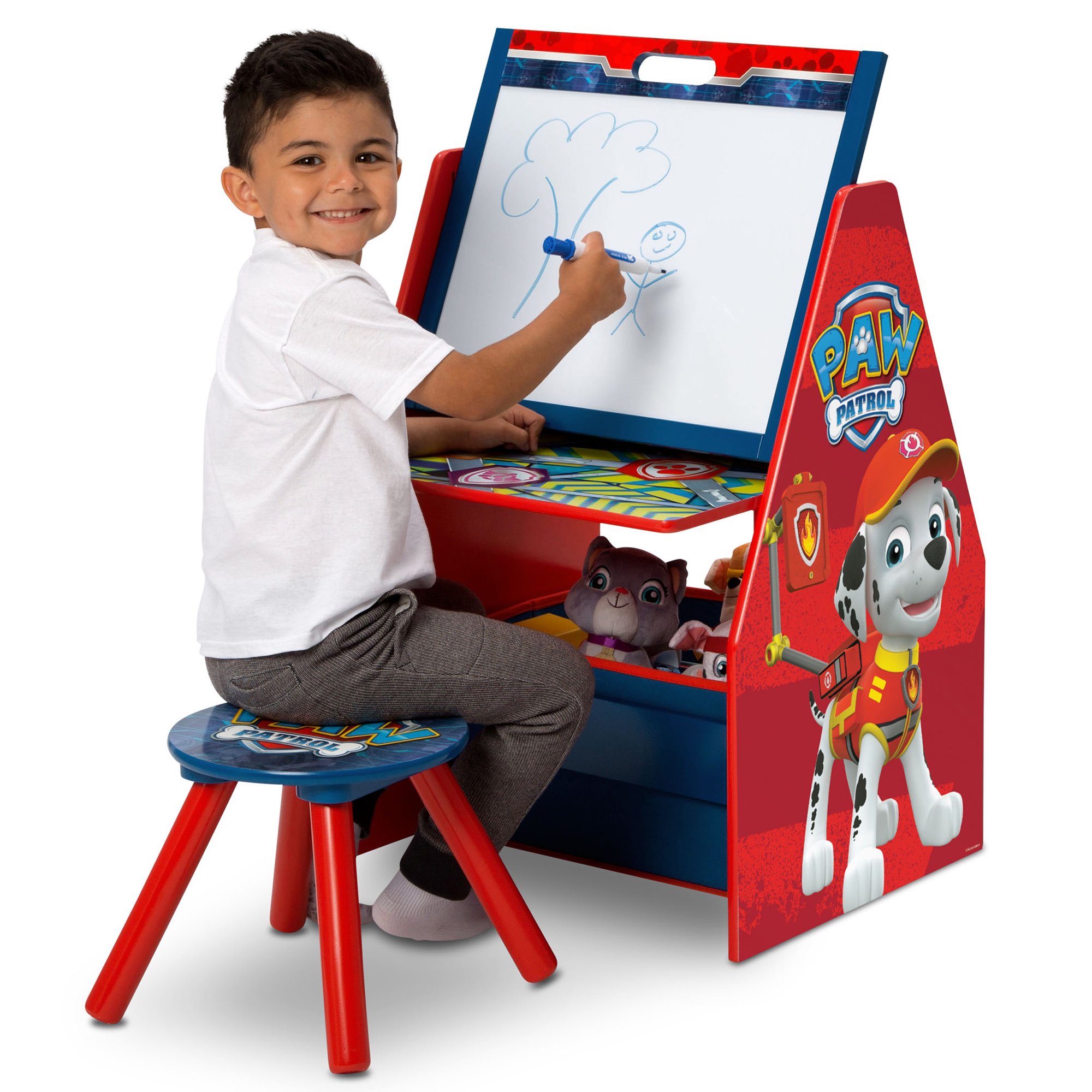 โต๊ะทำการบ้าน ชั้นวาง 3 in 1 ลาย พาวแพทโทรล Nick Jr. PAW Patrol Deluxe Kids Art Table, Easel, Desk, Stool & Toy Organizer by Delta Children ราคา 3,590 บาท