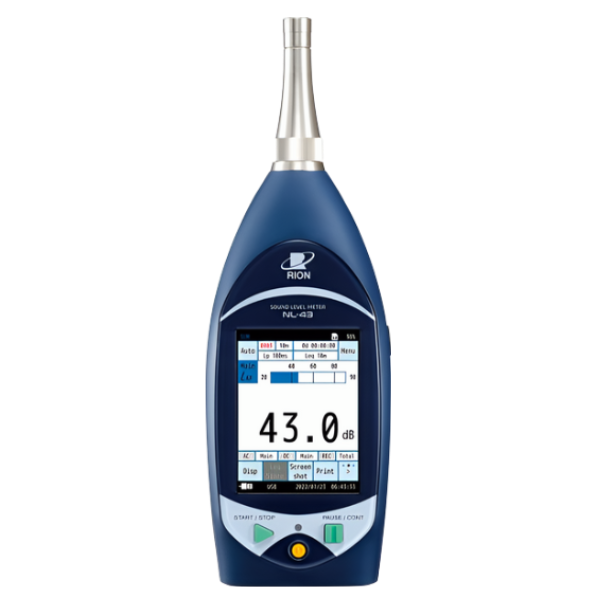 Rion รุ่น NL-43 เครื่องวิเคราะห์เสียงมาตรฐาน,Sounds level meter,JIS C-1516:2020 class 2,frequency range:20Hz～8kHz.
