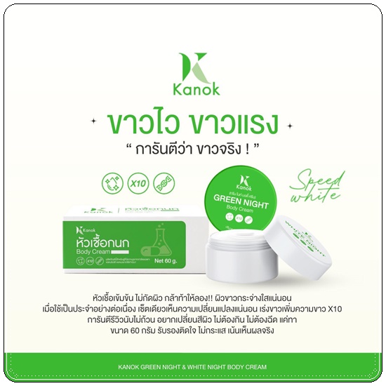 เซ็ตผิวขาว หัวเชื้อกนก Kanok Body Cream
