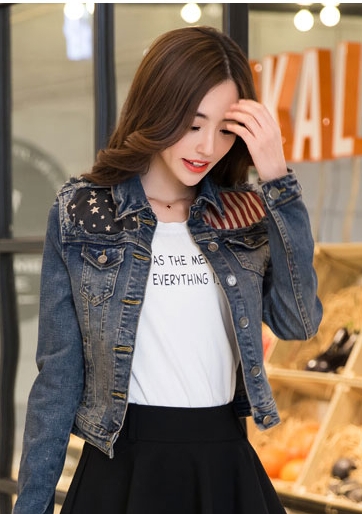 FW5802003 เสื้อแจ็กเก็ตยีนส์ ปกเชิ้ต แขนยาว แฟชั่นเกาหลี (พร้อมส่ง)MLxl FW5802003 ตัว