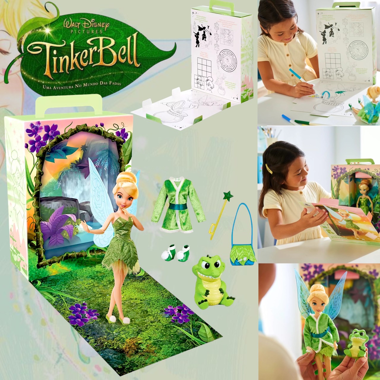 นำเข้า 🇺🇸 เซ็ทตุ๊กตาทิงเกอร์เบลและกิจกรรมระบายสีTinker Bell Disney Story Doll – Peter Pan 10'' ราคา 1,590 บาท