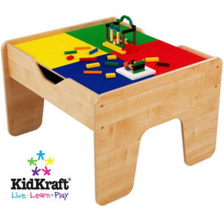KidKraft 2-in-1 Wooden Activity Table with LEGO-Compatible Board and 30-Piece Train Set โต๊ะต่อเลโก้ 2 in 1 สุดคุ้ม มากับเลโก้ 200ชิ้นและชุดรถไฟจำลอง 30 ชิ้น ตัวโต๊ะผลิตจากไม้ สินค้านำเข้าจากอเมริกา