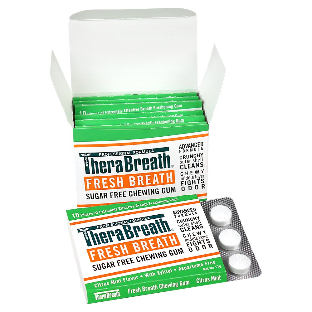 NEWหมากฝรั่ง นำเข้า🇺🇸 TheraBreath Fresh Breath Chewing Gum with ZINC, Citrus Mint Flavor, 10 Count - หมากฝรั่งTheraBreath ลมหายใจสดชื่นรสมิ้นต์ 10 เม็ด ราคา199 บาท/แผง