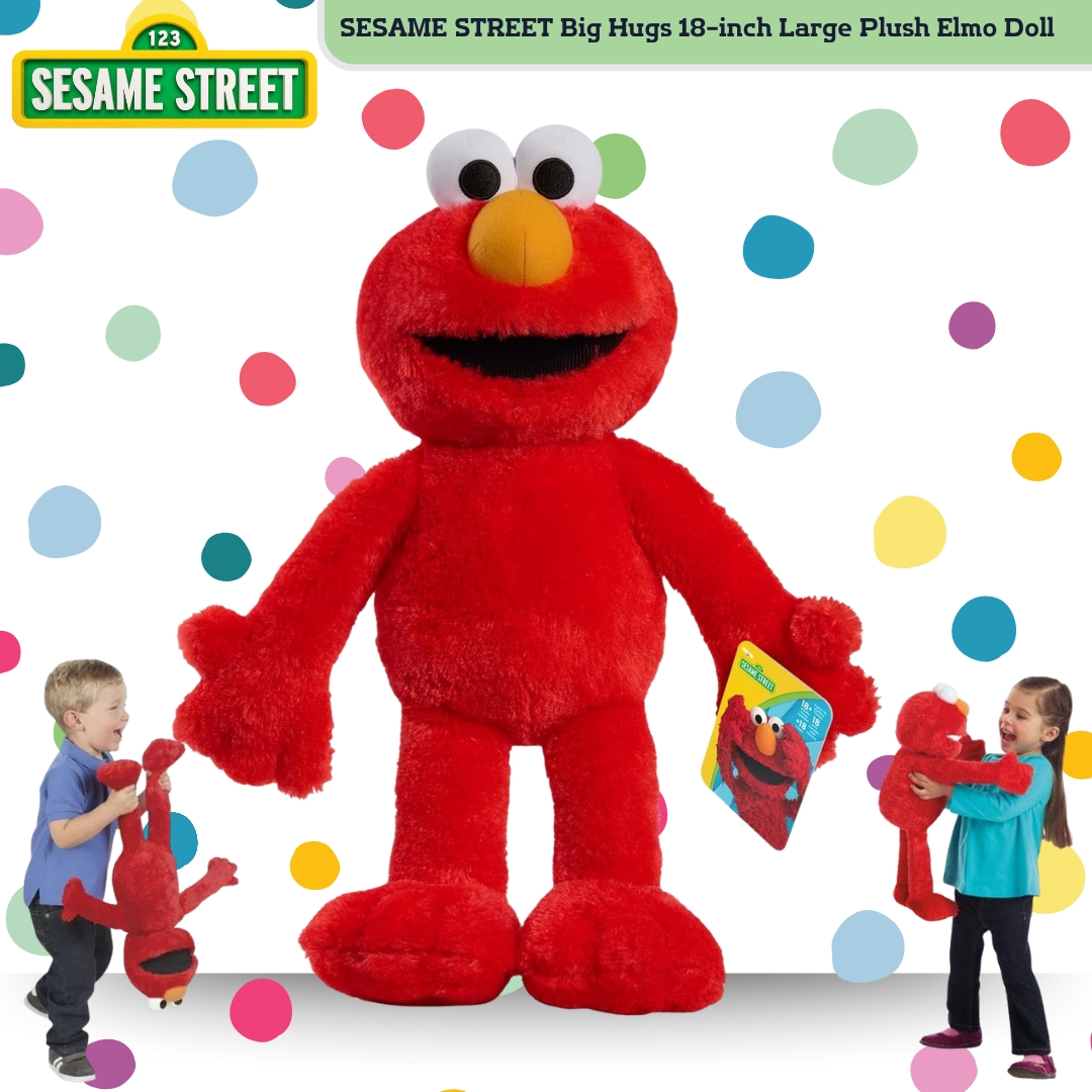 นำเข้า 🇺🇸 ตุ๊กตาเอลโม่ตัวใหญ่ SESAME STREET Big Hugs ขนาด 18 นิ้ว นุ่มนิ่มน่ากอด สีแดง เล่นบทบาทสมมติ
