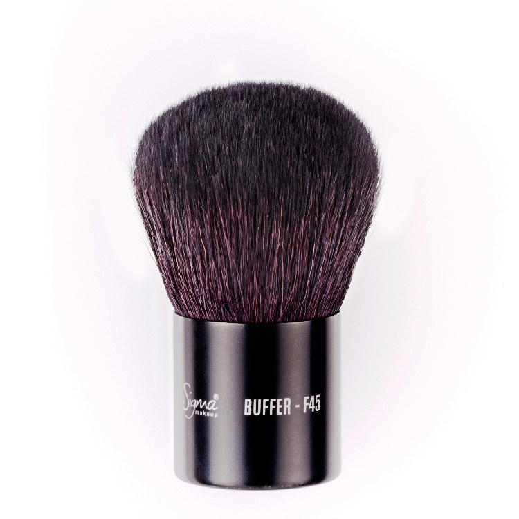 SIGMA :: F45 - Buffer แปรงปัดหน้า สำหรับลงแป้งผุ่น แป้งอัดแข็ง หัวกลมใหญ่ ขนหนานุ่ม ด้ามสั้น